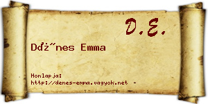 Dénes Emma névjegykártya