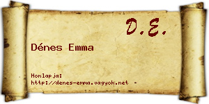 Dénes Emma névjegykártya